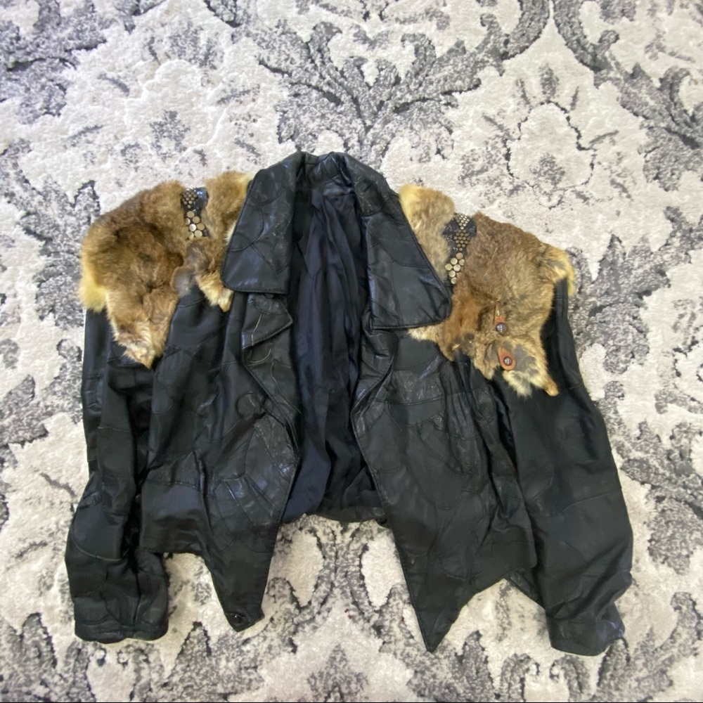 Vintage 70’s Argentinian 100% Leather & Rabbit Fur